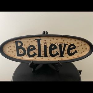 Primitive wooden Christmas dish with stand 7 1/2 x 20 1/2 inches